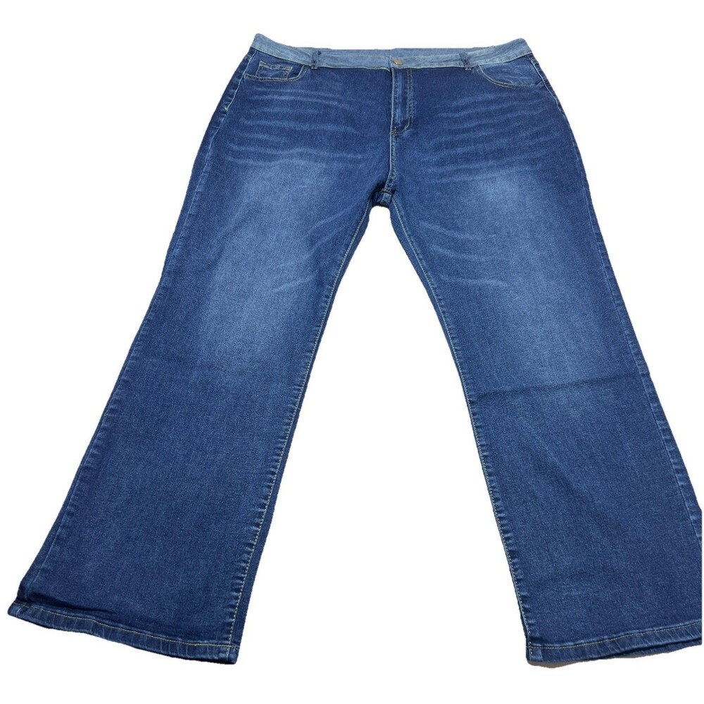 New Cuyulitcik Jeans Womens 4 XL Straight Leg Stretch Denim Plus Size Wide Leg.